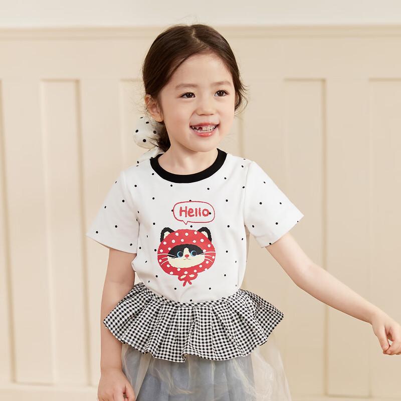 LUSON Little O'Treasure Girls' Irregular Hem Short Sleeve T-Shirt