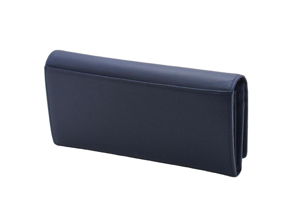 Carteira Longa Paul Smith Clássica de Couro de Vaca com Aba, Azul