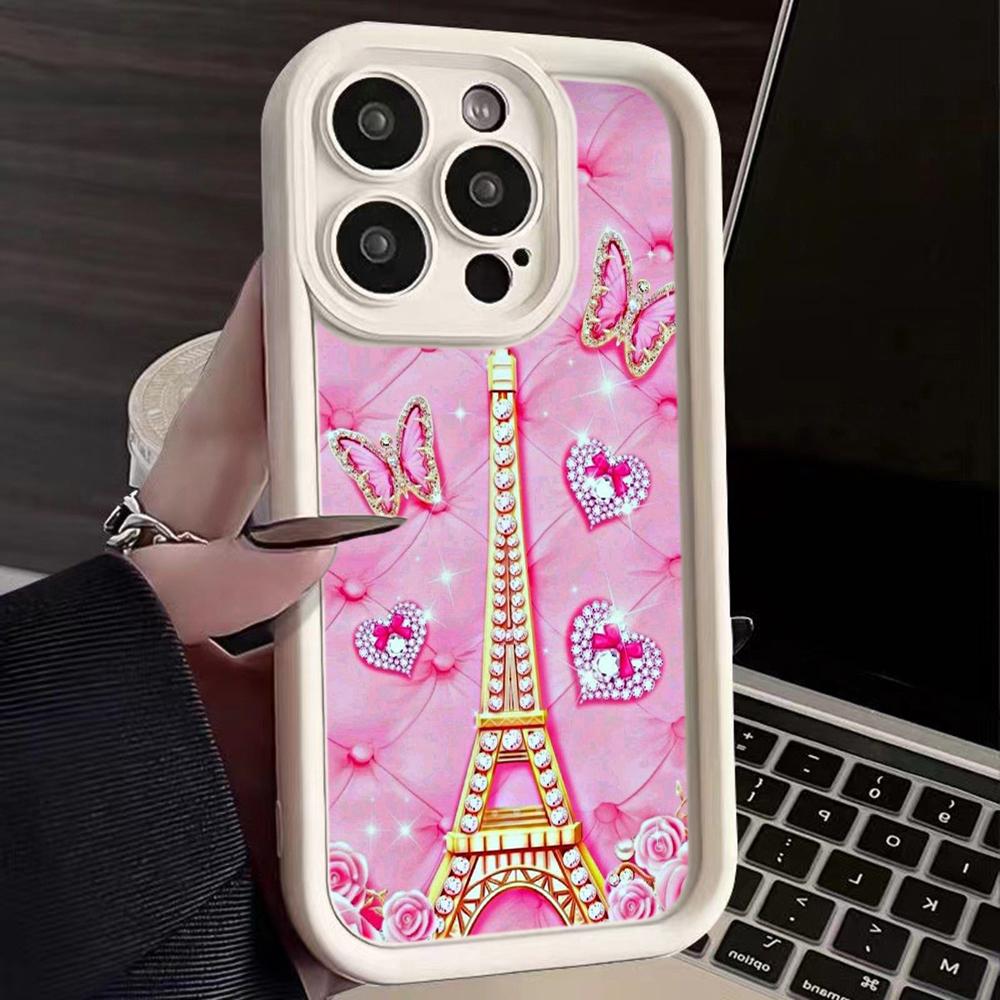Angel Eye Soft TPU Phone Case for Samsung A05 A04 A10 A30 A13 A23 A53 A14 A24 A34 A54 A15 A25 A35 A55 S20 S23 FE S24 Ultra Ae62 Butterfly Eiffel Tower