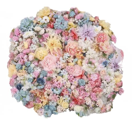 50/100Pcs Artificial Flower Head Assorted Color Size Realistic Reusable DIY Crafts Garland Wedding Bridal