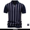 Brand Old Money Polo Shirt Men's Stripe Short Sleeve Soft Fabric Breathable Elegant Casual Polo Shirts for Men