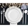 Novelty Modern Flatware Cutlery Disposable Plastic Combo Set 40 Count Luxury White Service for 8