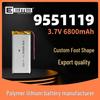 LP9551119 Polymer Battery 6800mAh 3.7V Soft Pack Cell Lithium Battery
