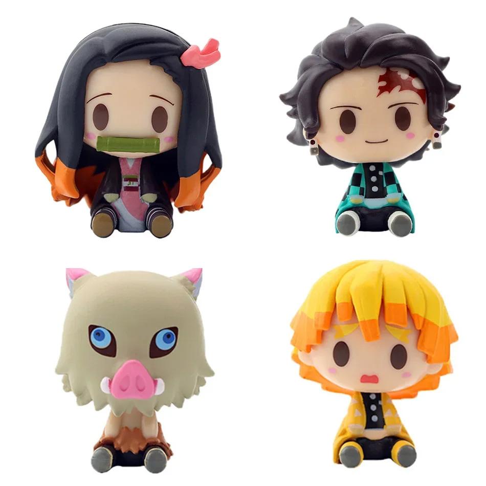 

Anime figure 4pcs/set Anime Demon Slayer Kimetsu No Yaiba Figure Q Posket Kamado Tanjirou Kamado Nezuko Agatsuma Figure Toys