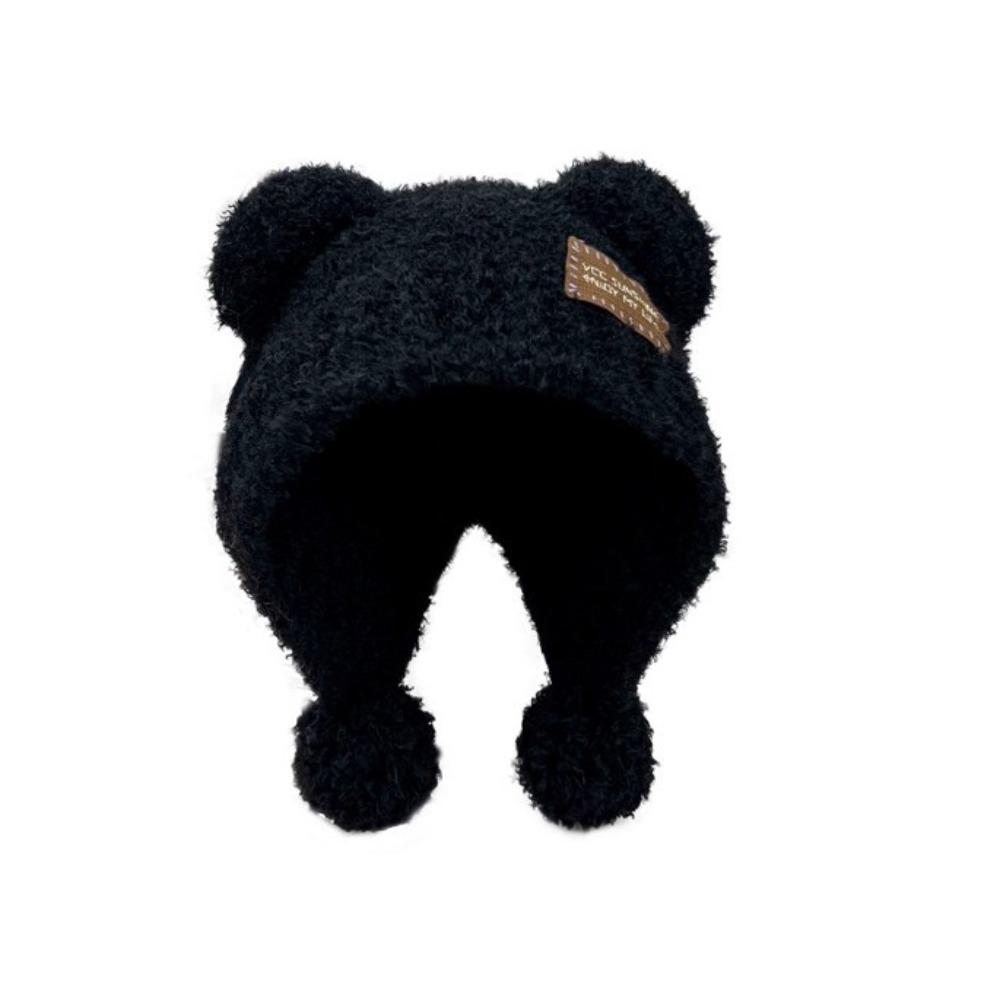 Warm Beanie Cap Fluffy Woolen Hat New Bear Ears Hat Autumn Winter