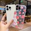 Foreign Trade Mobile Phone Case Ultra-thin, Sweet Strawberry Transparent Soft Case iPhone17 Anti-drop All-inclusive Apple 15promax