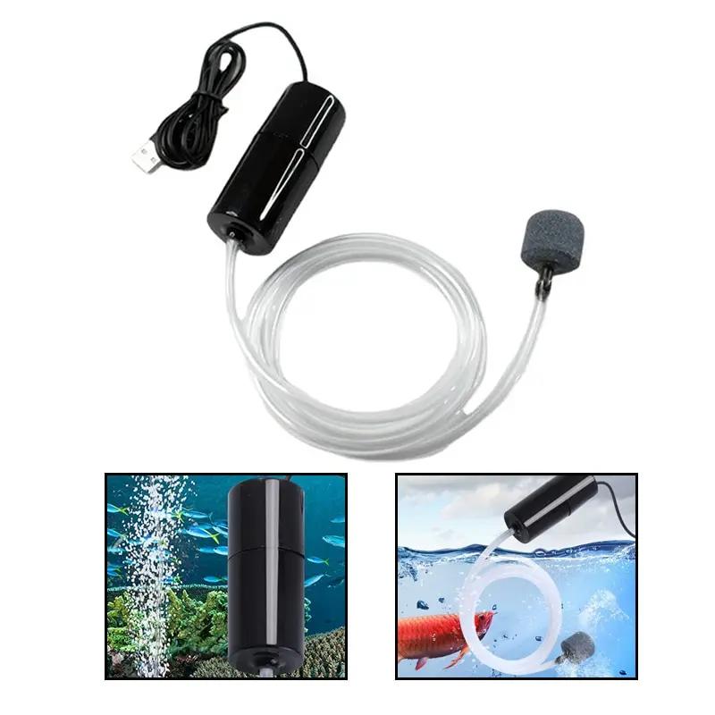 Sauerstoffpumpe für Aquarien, leiser Sauerstoffgenerator, kleine Sauerstoffpumpe, tragbare Mini-USB-Aufladung, Aquaristikzubehör