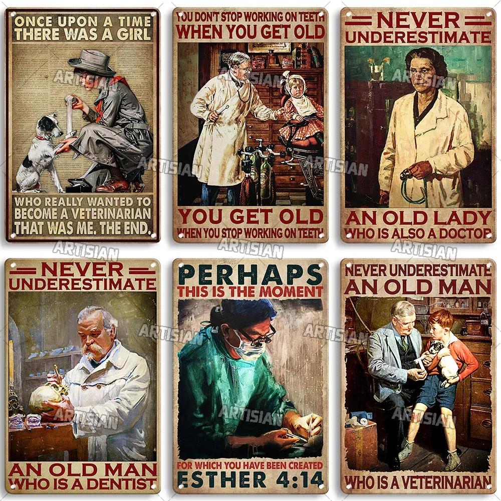 ARTISIAN Weathered Doctor Metal Poster Vintage Metal Tin Sign Man Cave Garage Wall Decorative Home Metal Plaque Art Metal Sign
