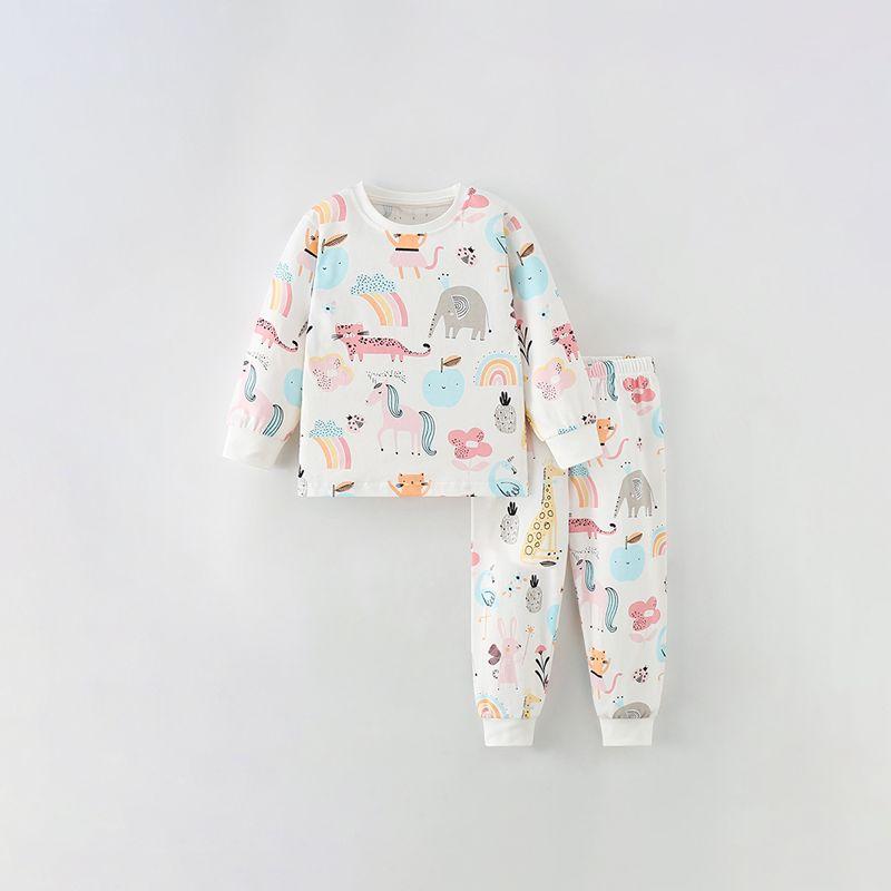 

Костюм для девочки Malwee 2024 Весна-Осень Повседневный Принт Чистый Хлопок Топ с Длинным Рукавом Длинные Брюки Детская Домашняя Одежда Комплект из Двух Предметов 9737 140