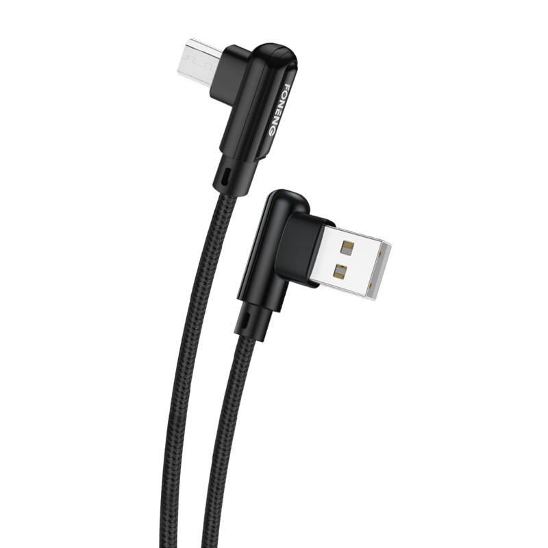 Angled USB To Micro USB Cable Foneng X70, 3A, 1M (Black)