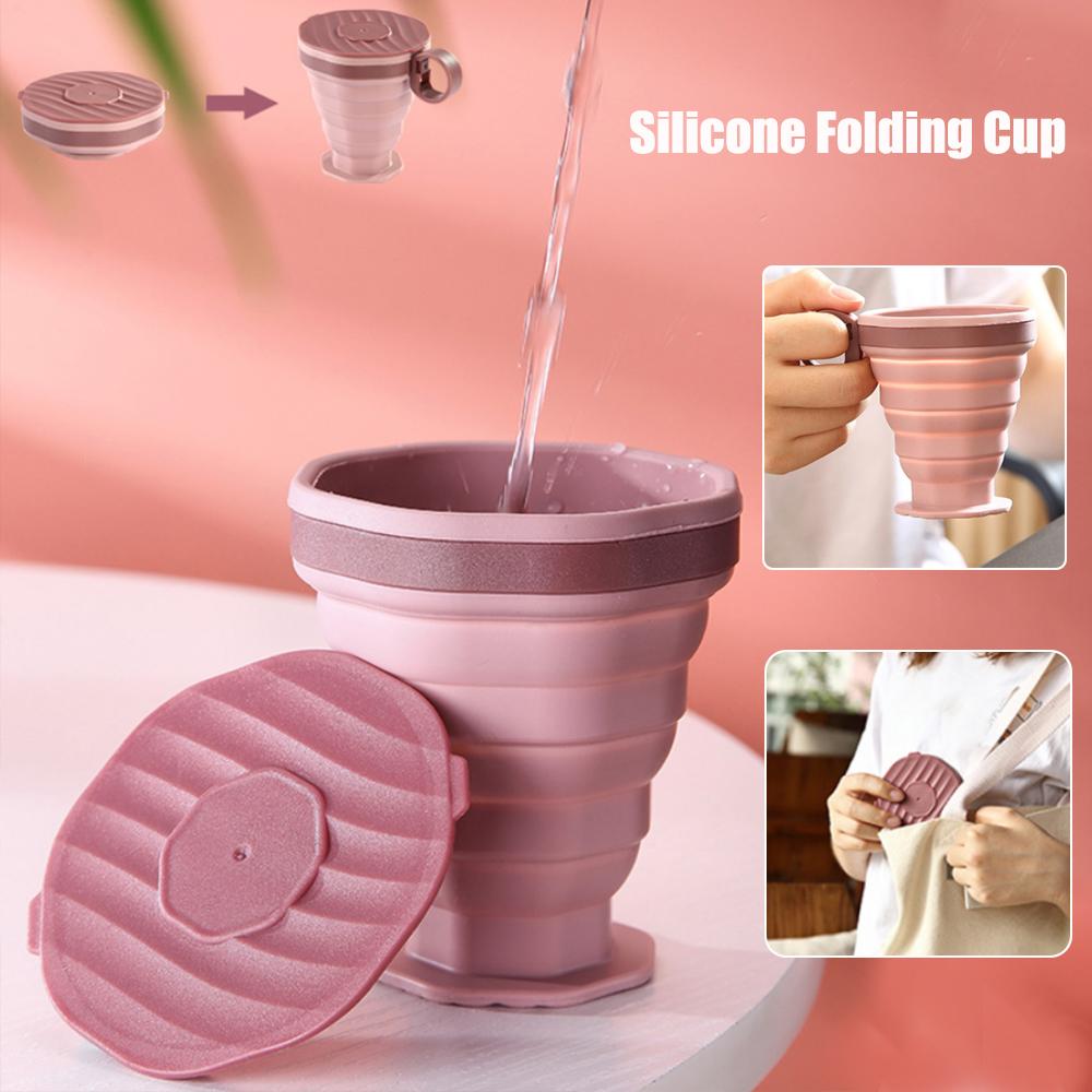 220ml Folding Cup BPA FREE Food Grade Silicone Water Cup Travel Outdoor Camping Portable Telescopic Cup Coffee Cups Drinking Mug