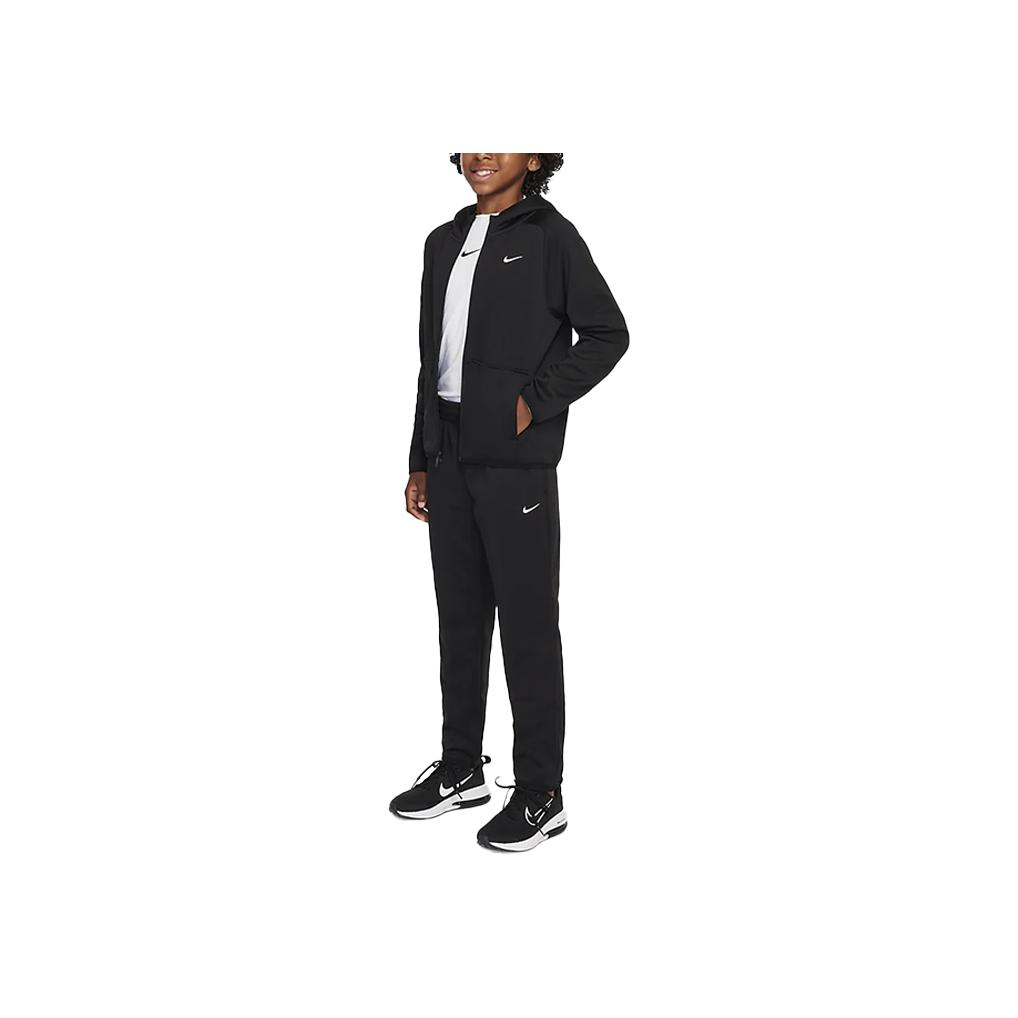 Nike Therma-Fit Logo Warm Training Hoodie Kids Hoodies Black White FZ5323-010