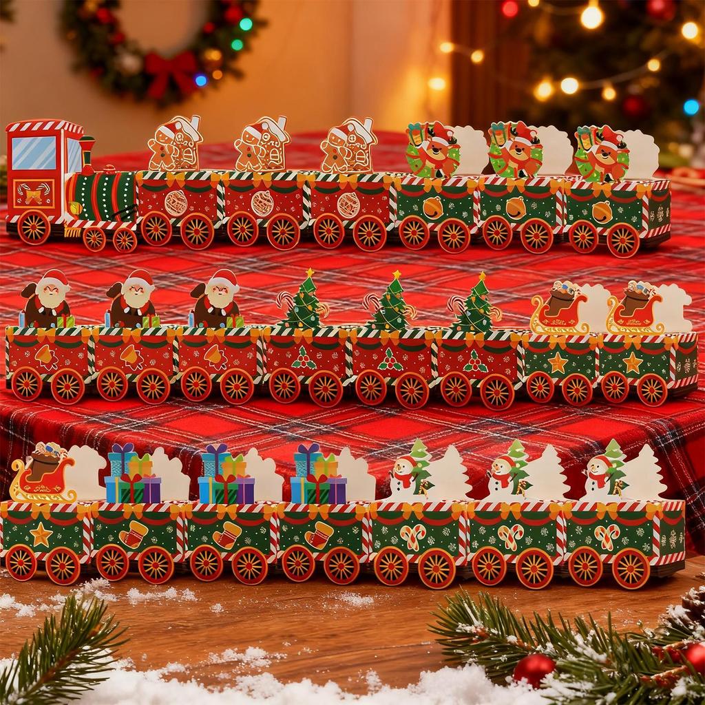 Christmas Gift Box 24 Pieces Train Shape Multi Compartment Organizer Christmas Gift Storage Box For Kids Friends Home Offices