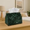 1pc Vintage Decorative Dark Tissue Box, Damask Green, Versatile Fabric Tissue Holder for Outdoor Gatherings, Home Decorative Napkin Dispenser for Bedr