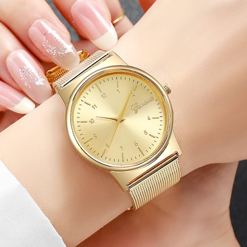 Ladies Watch Fashion Rose Gold Steel Strap Quartz Watch