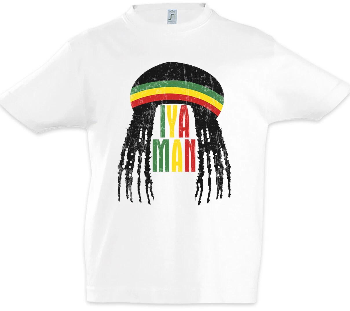 

Iyaman I Kids Boys T-Shirt Rasta Jah Reggae Jamaica Rastafari Africa Lion- 150
