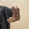 Thick Heel Wide Boots Western Boots High Heel Martin Boots Pointed Suede Belt Buckle Medium Boots Women's Autumn and Winter European and American R