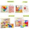 Wooden Puzzle Toy For Kids With 7piece Russian Brain Teaser And Shape Sorting