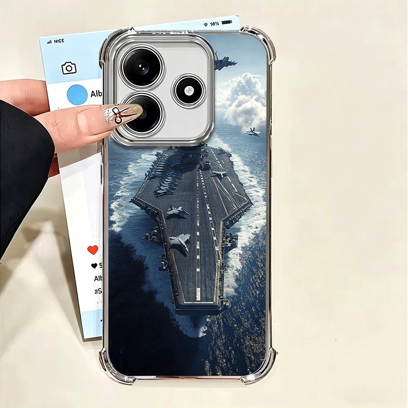 

Warship Fighter Aircraft Carrier Soft Phone Case For Xiaomi Poco X7 X8 Pro Max X6 X5 X3 F8 Ultra F7 M8 M7 M5S Redmi 15C 15A 15 1 Xiaomi Poco F8 Ultra