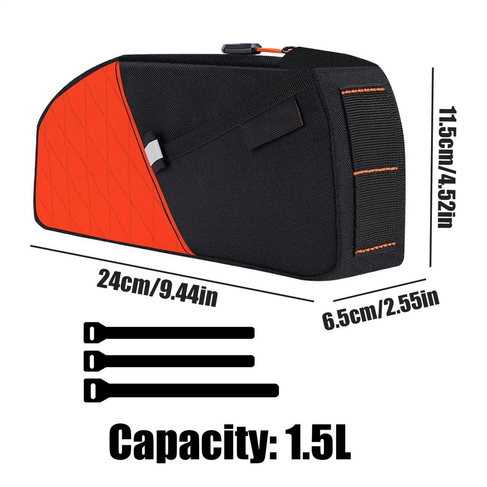 

Top Tube Bag Bike Rack Bag With Reflective Strips Cycling Accessories for Outdoor Touring Camping Urban Riding Commuting Sports помаранчевий