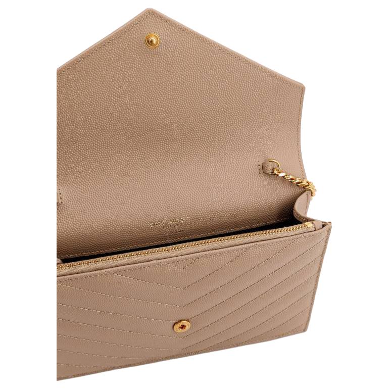 Saint Laurent Ysl Cassandra V Quilted Leather Shoulder Bag Women shoulder bag Dark-Beige 857605-BOW01-2721