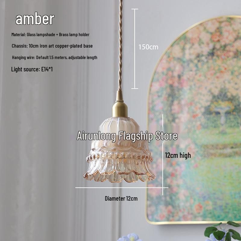 French Modern Glass Pendant Lamp for Bar, Hallway, or Bedroom