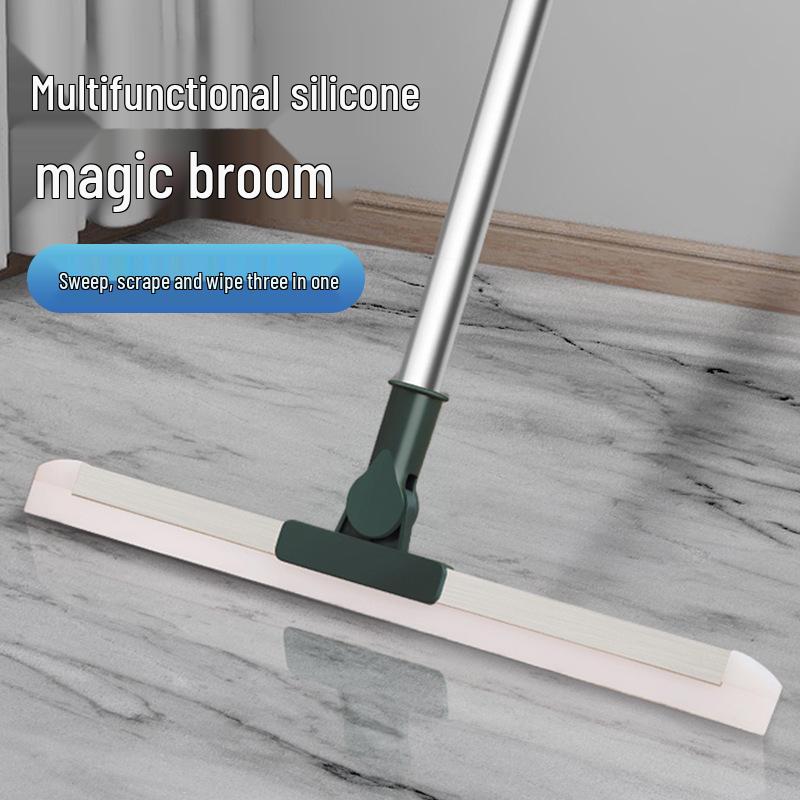 Thickened Silicone Dual-Use Broom and Squeegee for Wet & Dry Cleaning in Bathrooms