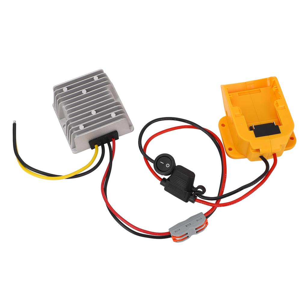 DC Voltage Regulator 20V to 12V 15A 180W Down Converter with Battery Adapter and Fuse Switch for