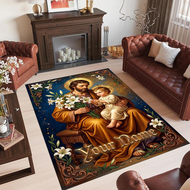 Other Similar Designs Theme Crystal Velvet Rug Personalized Custom Name Text Soft Floor Mat Home Decor