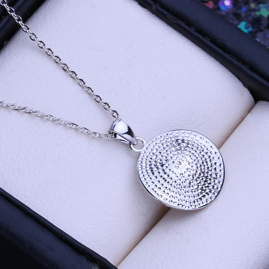 LSOOYH Přírodní sladkovodní perlové šperky náhrdelníky Vintage stříbrné barvy kulatý přívěsek Elegantní dárky pro ženy