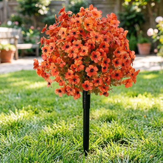 Künstliche Violette Formschnittbäume mit Dornen UV-beständige Kunststräucher Büsche Frühling Sommer Kunstpflanzen für Garten Veranda Terrasse