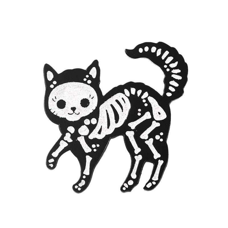 Creative Cat X-ray Brooch: Personalized Design with See-through Bone Detail