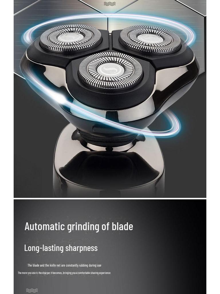 Rechargeable 3-in-1 Waterproof Electric Shaver: Beard Trimmer, Hair Clipper & Nose Trimmer Set