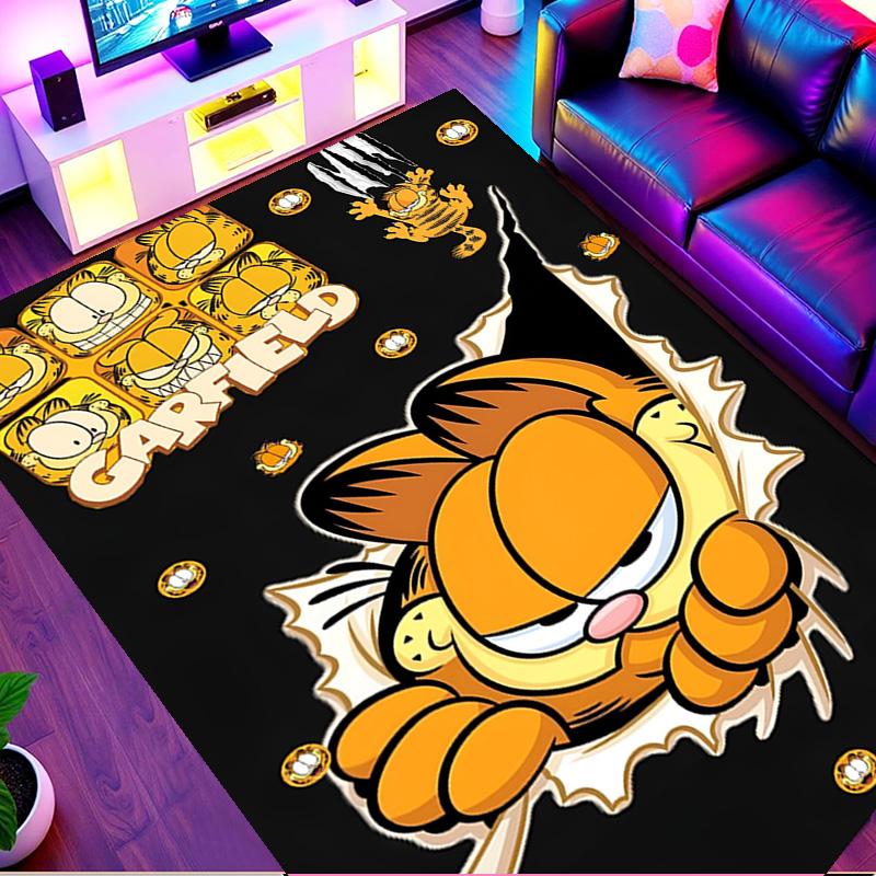 Garfield Print Rug, Washable Floor Carpet, For Entryway Dorm Laundry Room Office Study, Home Decor Birthday Christmas Gift