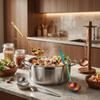 Anti Scalding Stainless Steel Soup Spoon Long Handle Oil Filter Skimmer Spoon  Cooking Essential