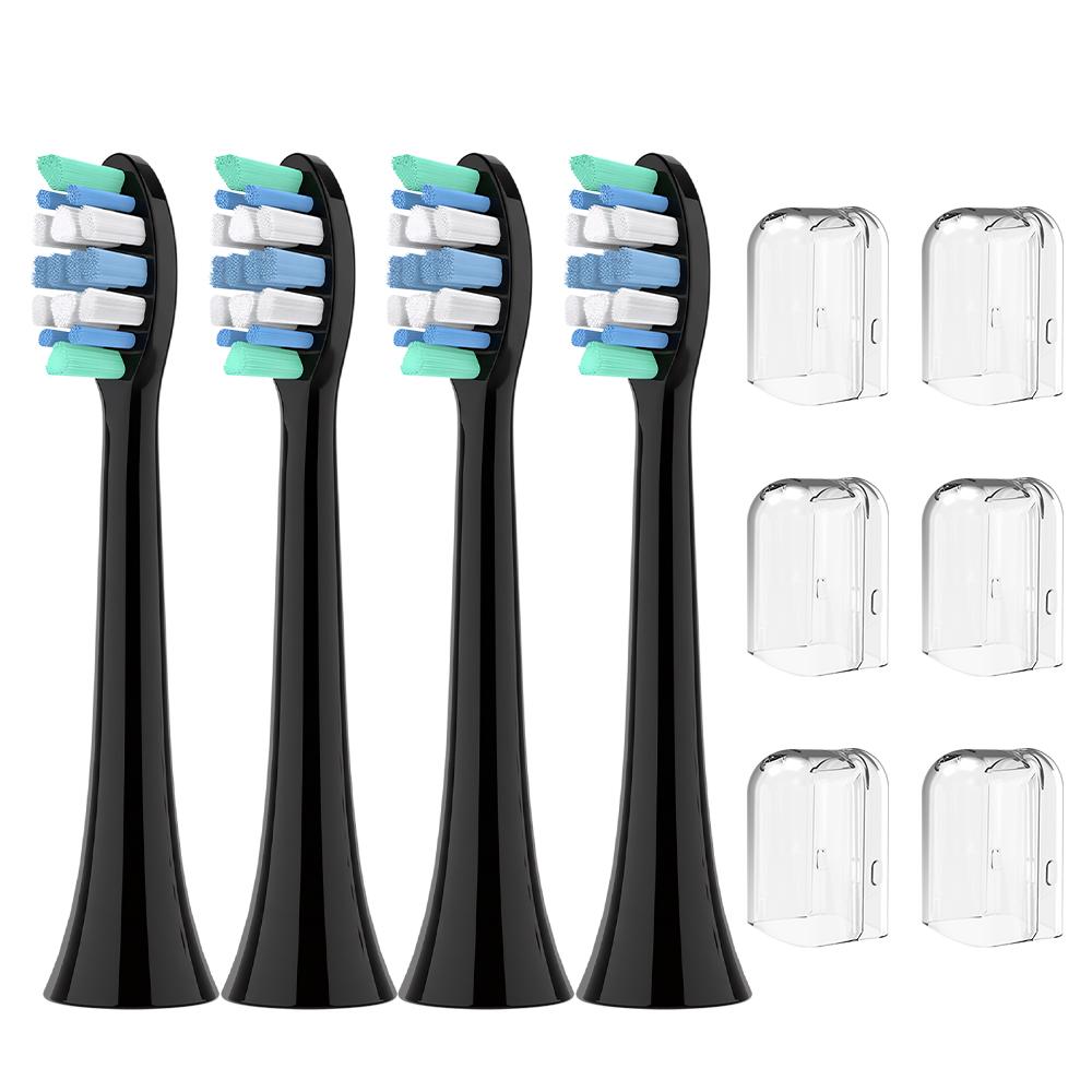 

4 pk Replacement Brush Heads and 6 pk Toothbrush Head Protective Covers, Compatible with Philips Sonicare Electric Toothbrushes