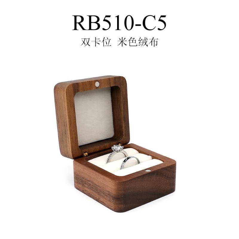 Walnut wood jewelry box - wedding ring box for engagement, diamond ring, valentine's day gift, and storage