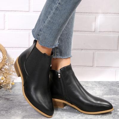 Mode Damen Schuhe 2024 Neue Mode Heißer Verkauf Seitenreißverschluss Damenstiefel Spitzzehe Büro Stiefeletten Übergröße 43 Zapatos De Mujer