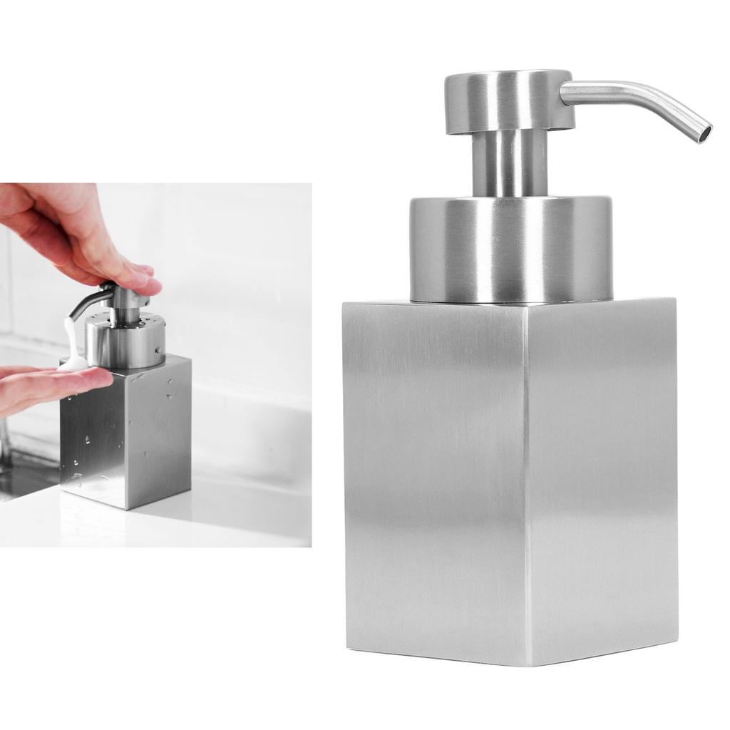 Foaming Soap Dispenser Stainless Steel Shower Gel Shampoo Dispenser with PP Pump Head for Bathroom Kitchen Laundry Room