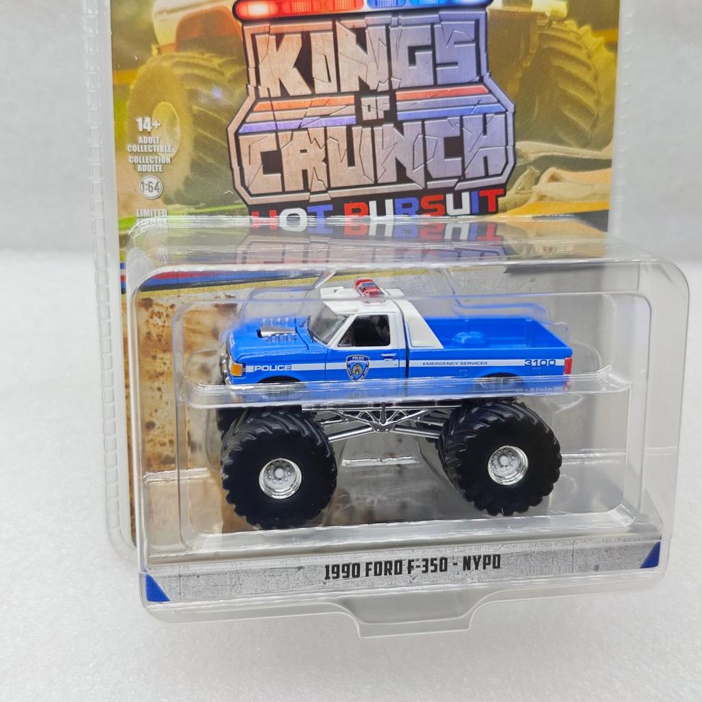 GreenLight 1:64 1990 F-350 NYPD Alloy Mini Car Model Decoration Ornament Toy Gift