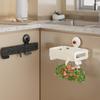 Suction Cup Folding Trash Bag Holder Wall Mounted Household Cabinet Plastic Bag Hanger Kitchen Bathroom Trash Storage Rack