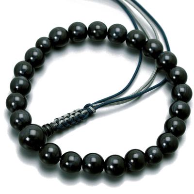 Men's Buddhist Prayer Beads, Kyoto Style, Blue Tiger Eye Pattern, 22 Beads, Silk Braided Cord, Suitable for All Sects, Informal Funerals, Buddhist
