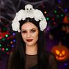 Přehnaná čelenka s lebkou Halloweenská dekorace Gotická květinová čelenka Slavnostní dekorace
