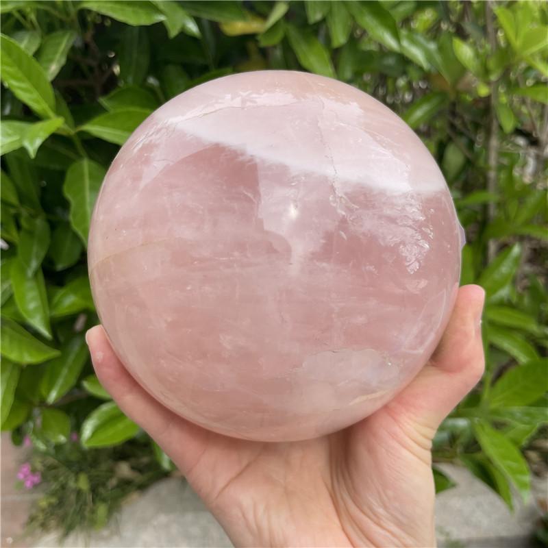 BIG SPHERE BALL Natural Pink Rose Quartz Crystal Healing Ball Sphere Chakra Meditation Stone NEW