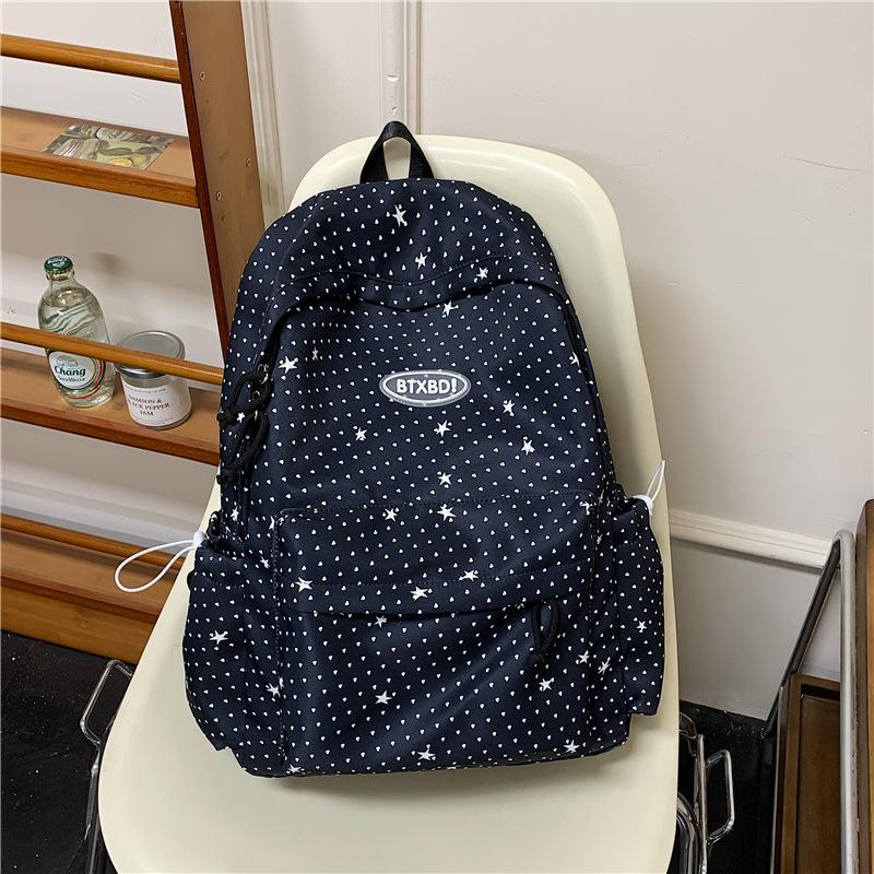 Zaino versione coreana ins Piccolo zaino fresco a pois Grande capacità semplice e versatile Zaino scolastico per studenti Zaino casual alla moda da donna