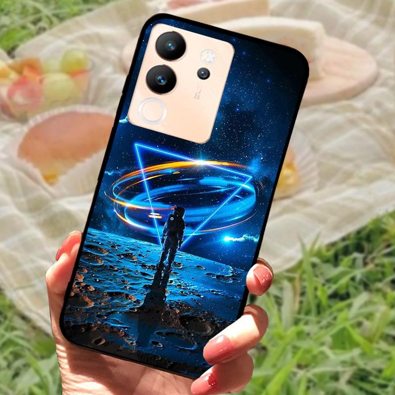 For Vivo V30 Lite Case Cover Silicone Soft Marble Black Bumper Funda Coque for vivo V2314 V30 Lite 5G Full Protective V30Lite