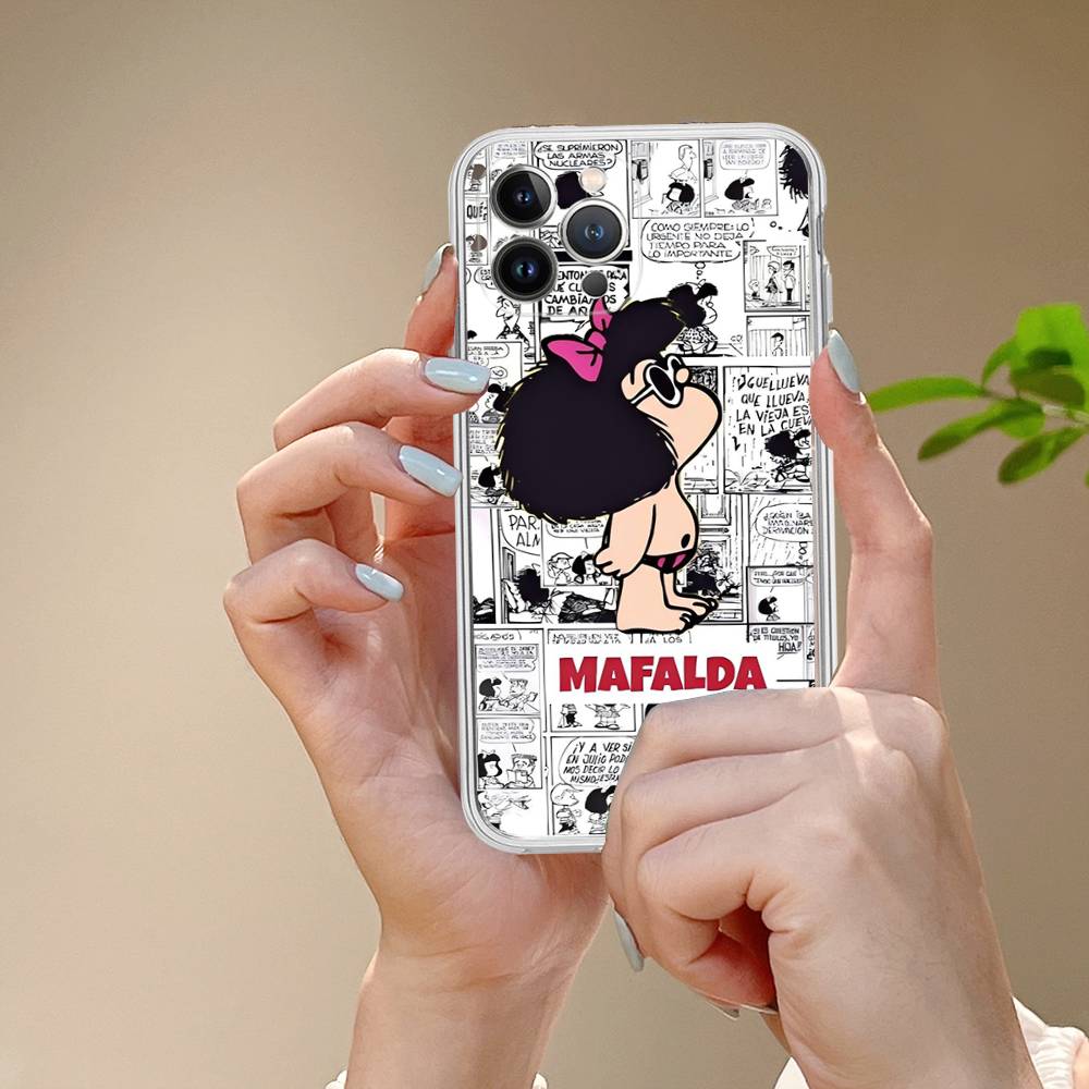 

Hot Mafalda Phone Case For iPhone 17 16 15 14 11 12 13 Mini Pro XS Max Plus Funda Shell iPhone 16