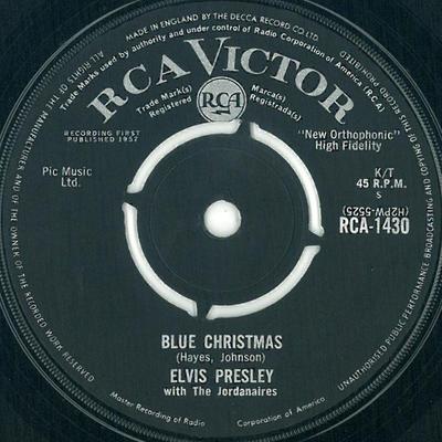 7inch Record ELVIS PRESLEY, THE JORDANAIRES - Blue Christmas RCA1430 RCA Victor 1964 UK Rock Used
