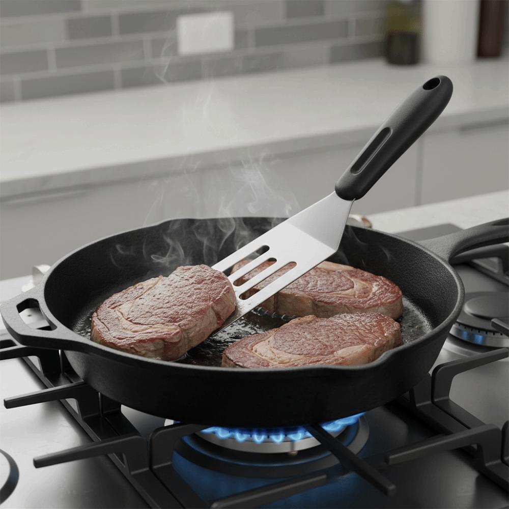 Hollow Design Grill Spatula Anti-scald Handle Pie Server Spatula Steak Fried Shovel Tiramisu