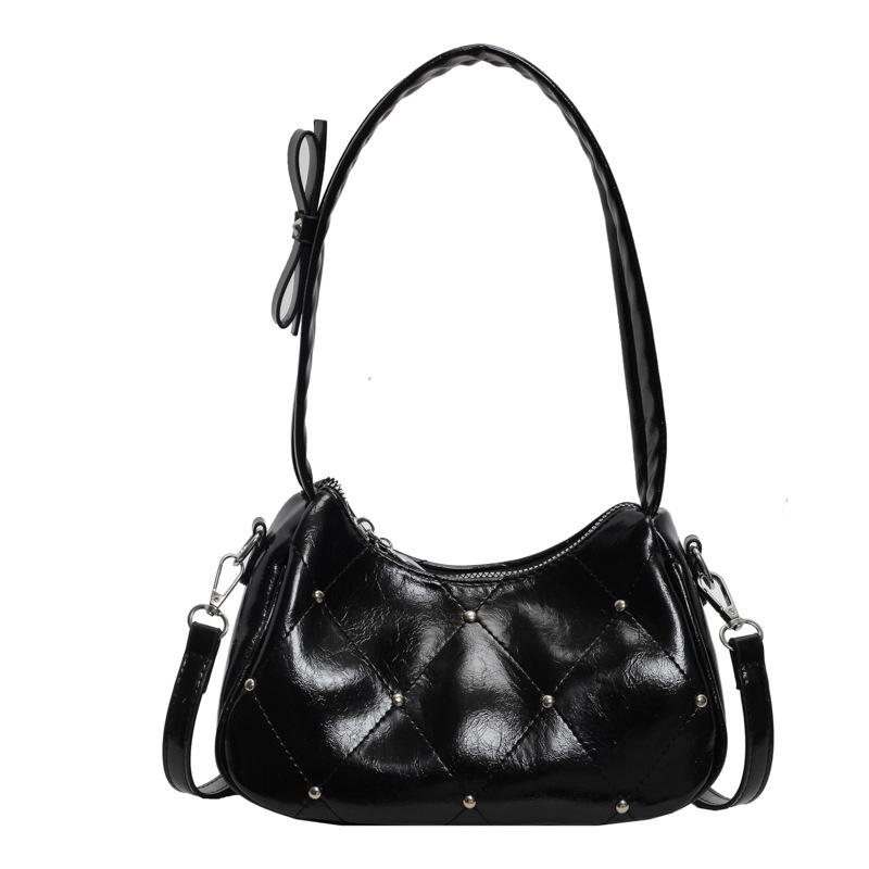 New Wine Red Single Shoulder Bags For Women Trend Versatile Commuting Crossbody Bag Simple PU Leather Female Handbags